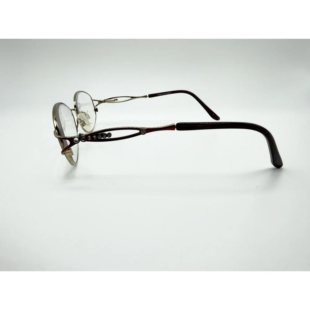 Sophia Loren M190 Red Full Rim Eyeglasses Frames Only 55-17-135 Rhinestone Oval